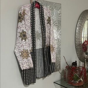 Free People Grey and White Patterned Jacket